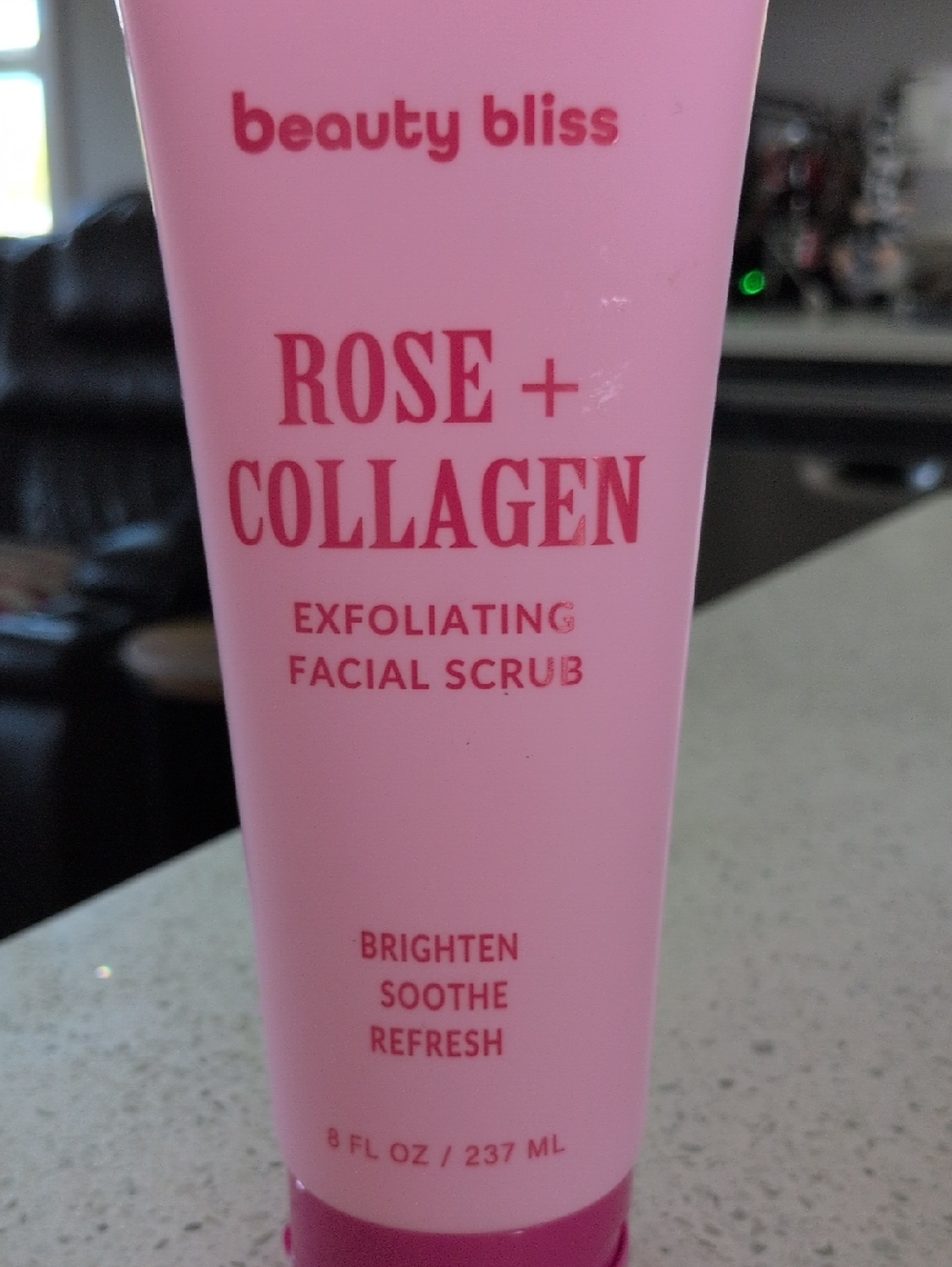 Beauty Bliss Rose + Collagen Exfoliating Facial Scrub - Pink Tube